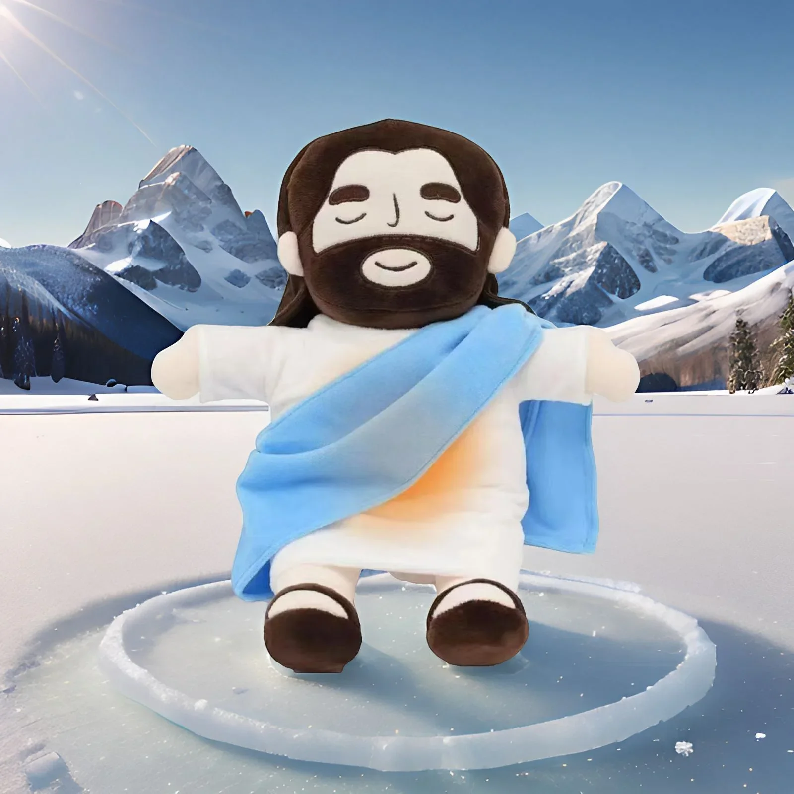 دمية قطيفة مهدئة للأطفال، لعبة قطيفة قابلة للتعديل بأربعة تروس للأطفال، لعبة رفيق النوم للأطفال في عيد الميلاد #3