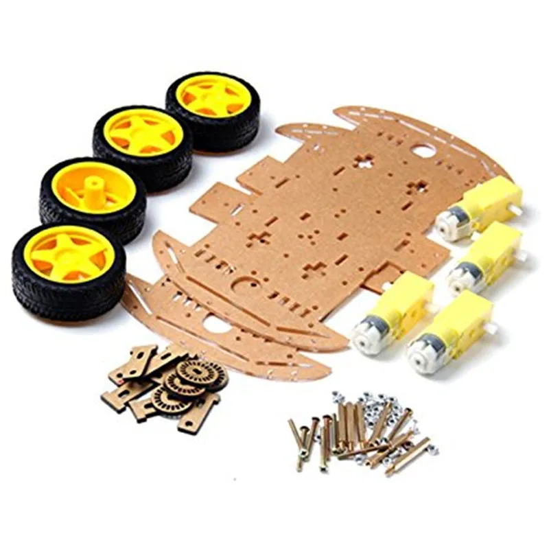 2Pcs Smart car bottom plate 4WD car 4-wheel drive car tracking car obstacle avoidance car bottom plate