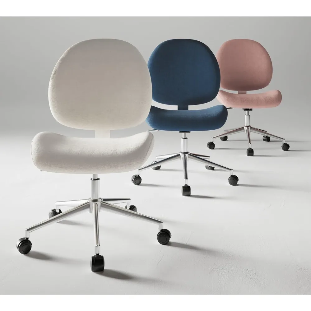 كرسي مهام منخفض الظهر من قماش بريجسلي، وردي