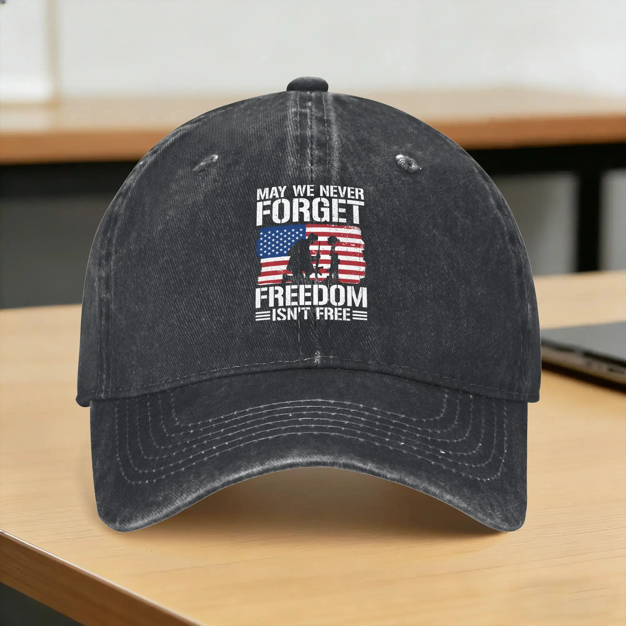 May We Never Forget Freedom Isn‘t Free Casual Baseball Cap Spring  Trucker Hat Breathable Hunting Camping Snapback Cap