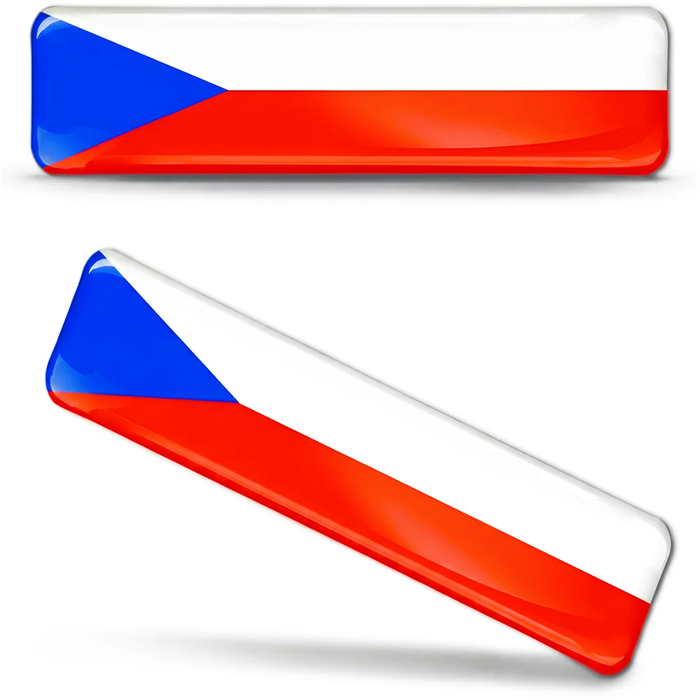 2 x Adesivos de Silicone 3D em Formato de Cúpula, Bandeira da República Tcheca, para Carro, Moto, Capacete, Celular, Tablet, Mala