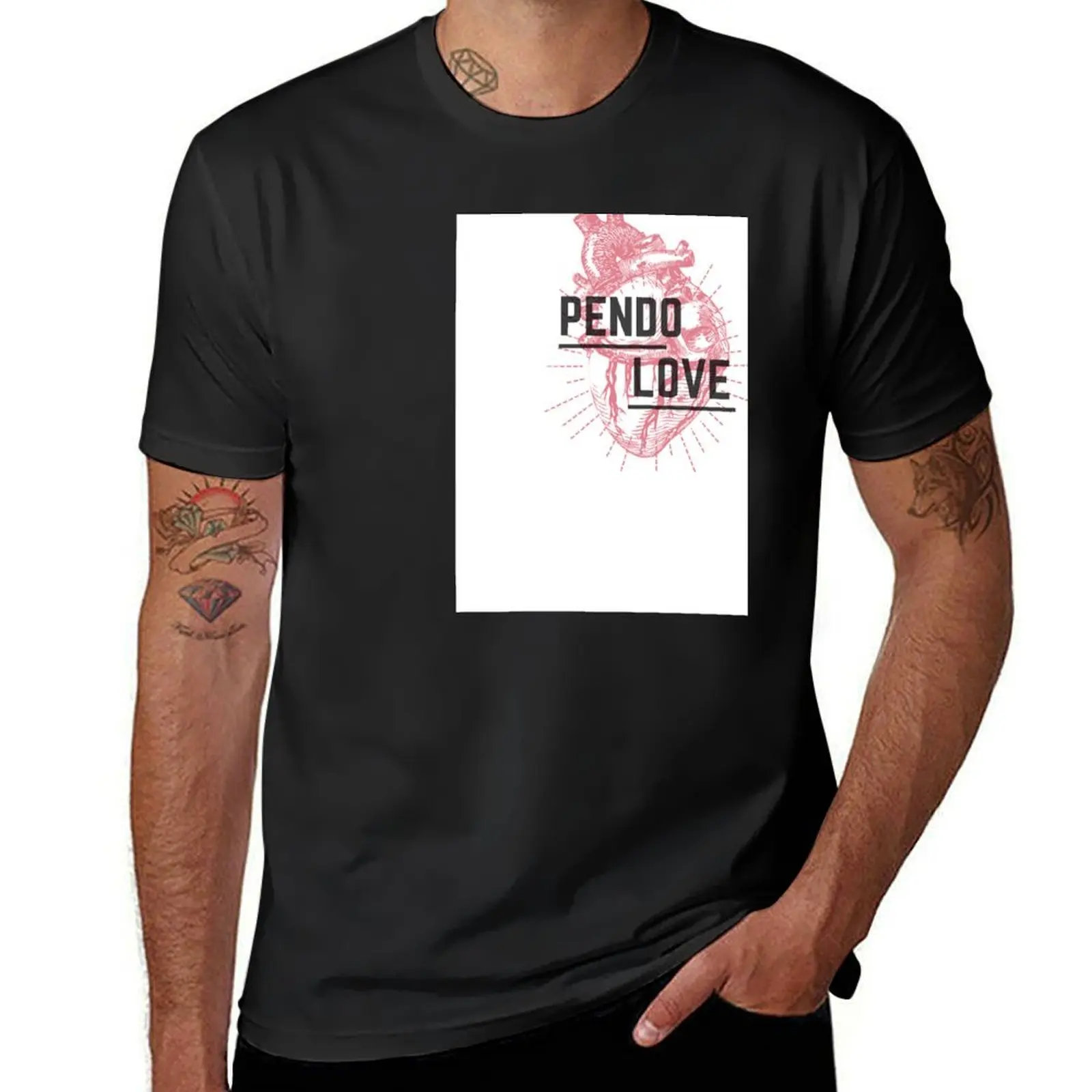 PENDO = LoVE T-Shirt blacks tops quick drying heavyweights men clothing