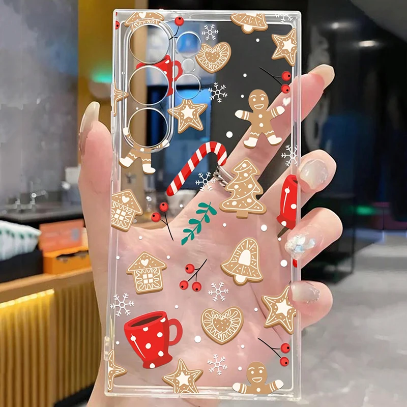 Чехол для телефона с узором рождественской елки для iPhone 17 16e 16 15 14 13 12 11 Mini Air Pro Max X XR XSMax 7 8 Plus, прозрачный, мягкий