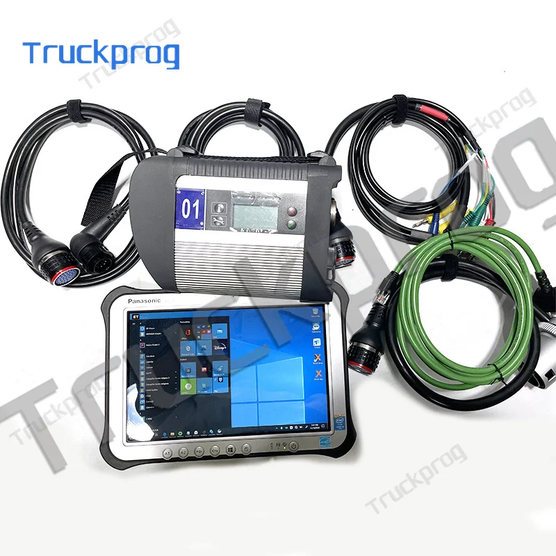 For Benz MB Star C4 Diagnostic Tool Full Chip SD Connect C4 Wifi Doip Multiplexer Car Truck Diagnostic Software+FZ G1 Tablet