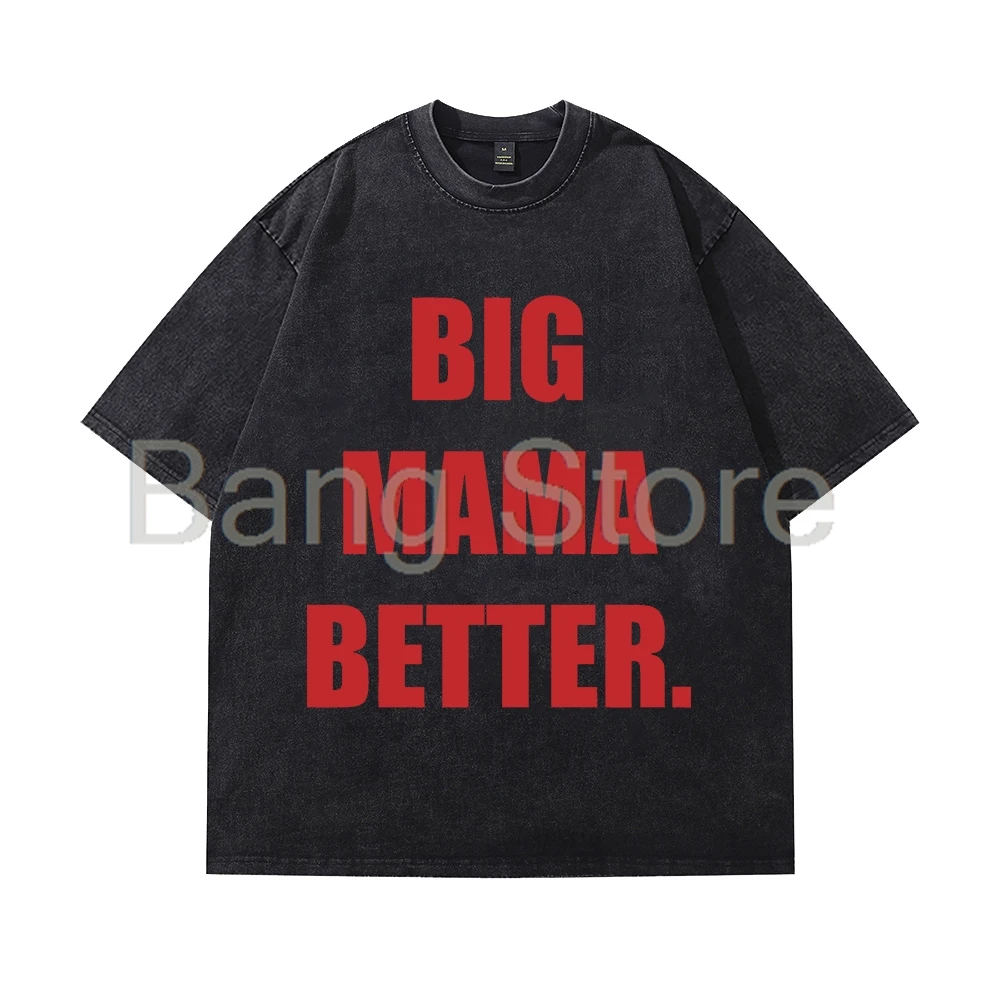 

Latto Big Mama Washed Cotton Tee Unisex T-shirt Crewneck Short Sleeve Tops