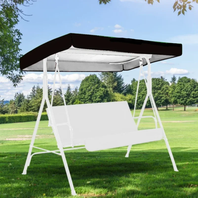 210D Waterproof Outdoor Swing Chair Canopy Cover, Anti-UV Windproof Polyester Replacement Top for Garden Patio Yard Park