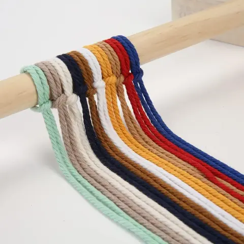 3mm/4mm 100m Natural Macrame Cord 100% Colored Cotton Rope Handmade Boho Home Decor Craft Knitting Christmas Wedding Decoration