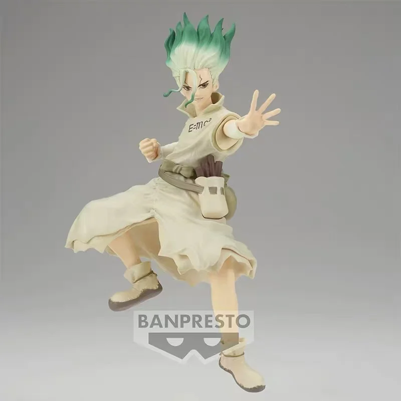 In Stock Bandai Original BANPRESTO FIGURE of STONE WORLD Ishigami Senku Anime Action Figures Model Toys desktop Ornament Gifts