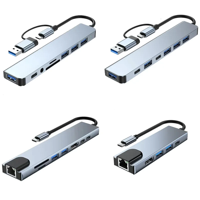 محول كمبيوتر محمول USB C HUB Type C Splitter Thunderbolt 3 مع محطة إرساء لجهاز Macbook Air M1 iPad Pro