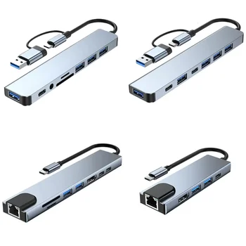 USB C 허브 C타입 스플리터, 썬더볼트 3 도킹 스테이션, 노트북 어댑터, 맥북 에어 M1, 아이패드 프로용