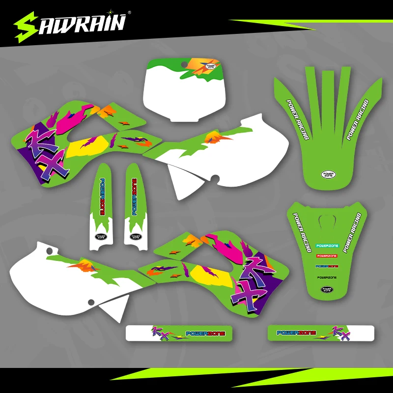 

Sawrain Motorcycle Graphics Backgrounds Decal Stickers Kits for KAWASAKI 99-02KX125-250 02