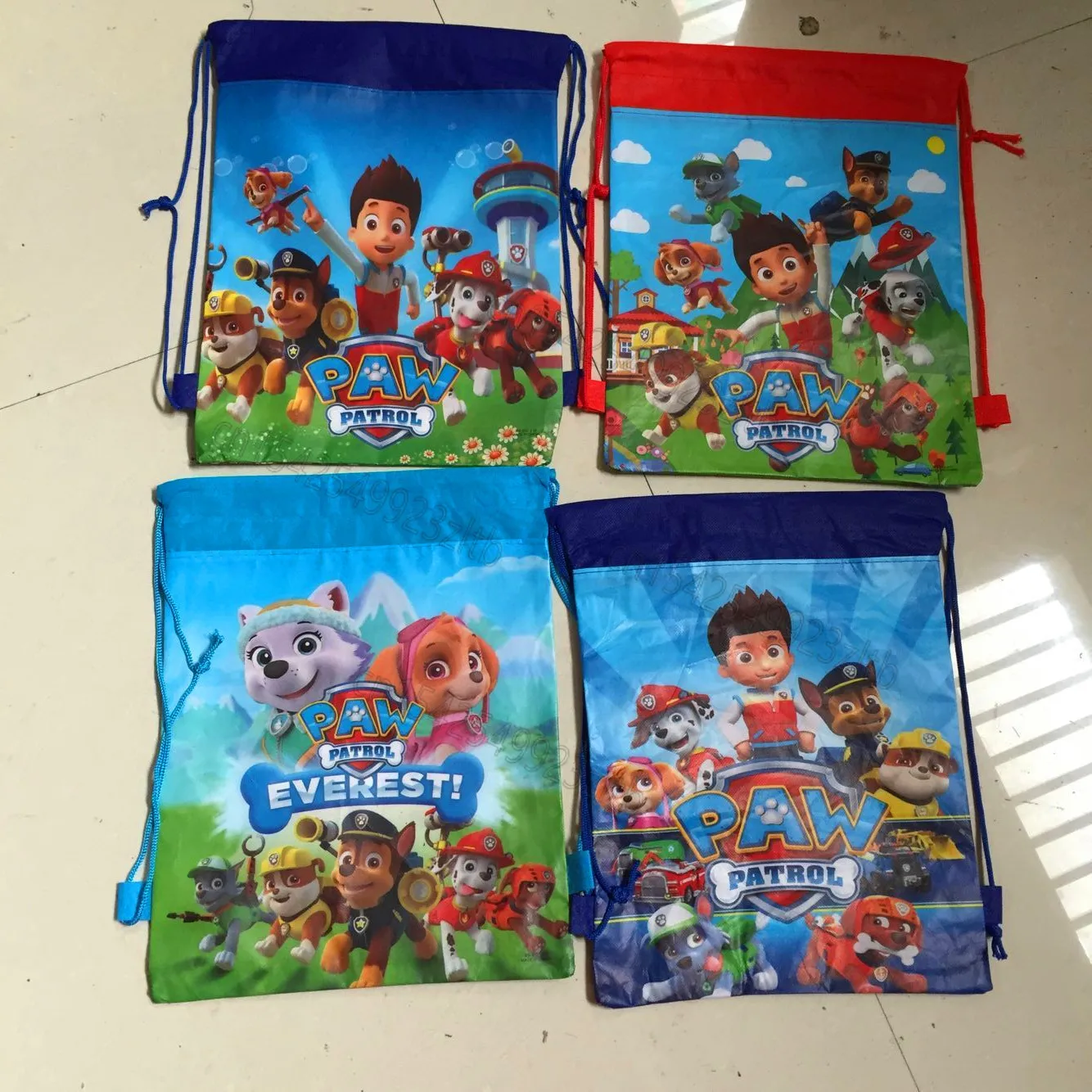 Paw Patrol Chase Non-woven Fabric Children Favorite Travel Bag Storage Clothes Shoe Bag Cotton Drawstring Dag Portable Backpack