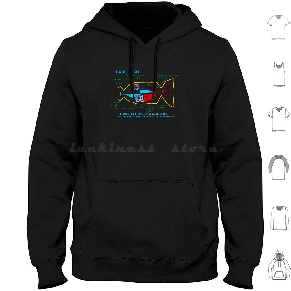 Babel Fish Diagram Anatomy Hitchhikers Guide Hoodie cotton Long Sleeve Hitchhikers Guide To The Galaxy 42 Galaxy Douglas