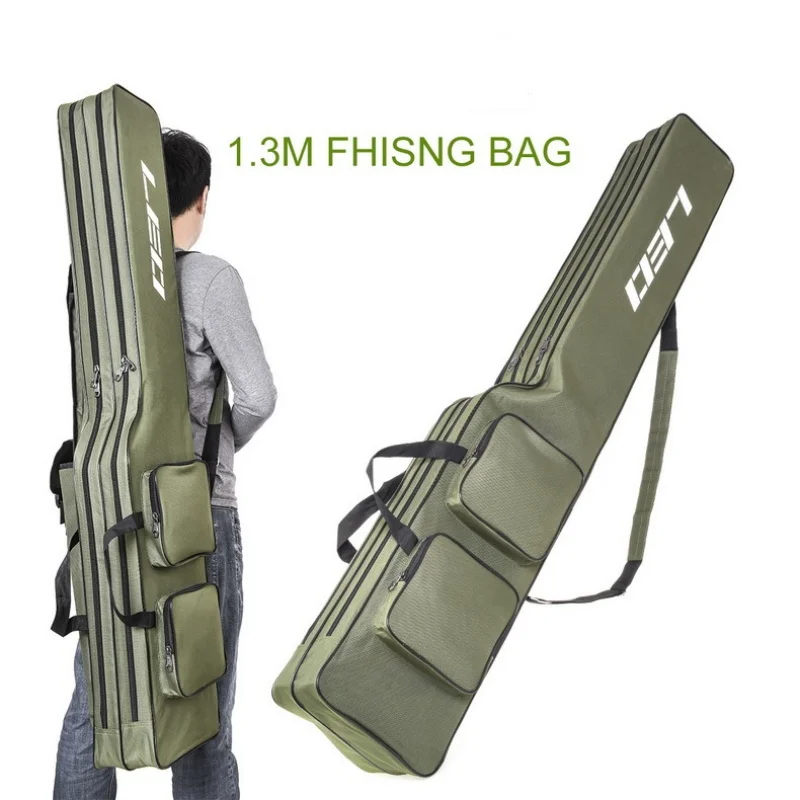 Fishing Rod Bag Double layer knife shaped big belly fishing gear bag 130cm sea rod bag Portable and foldable Fishing Storage Bag