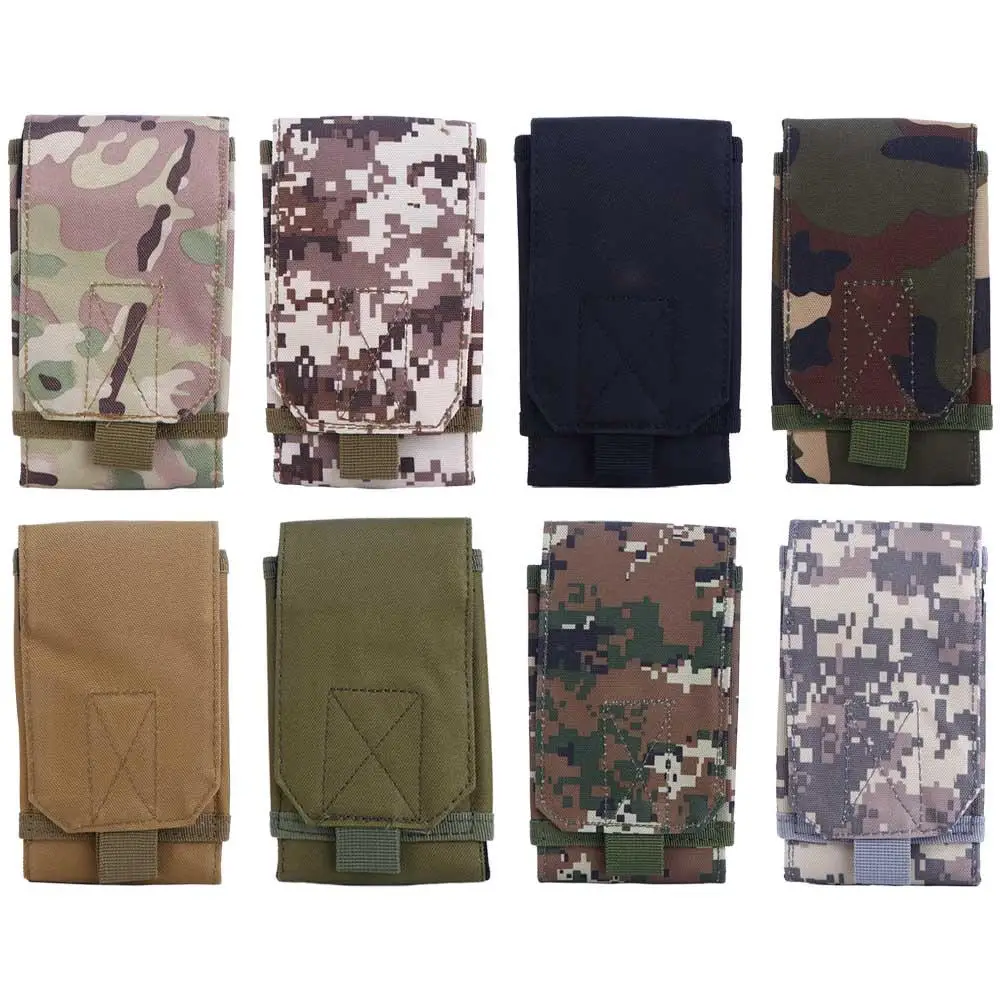 Phone Holder Nylon Functional Camouflage Bag Mobile Phone Bag Outdoor Belt Bag Zipper Waist Pack Army Waist Bag Waist Bag