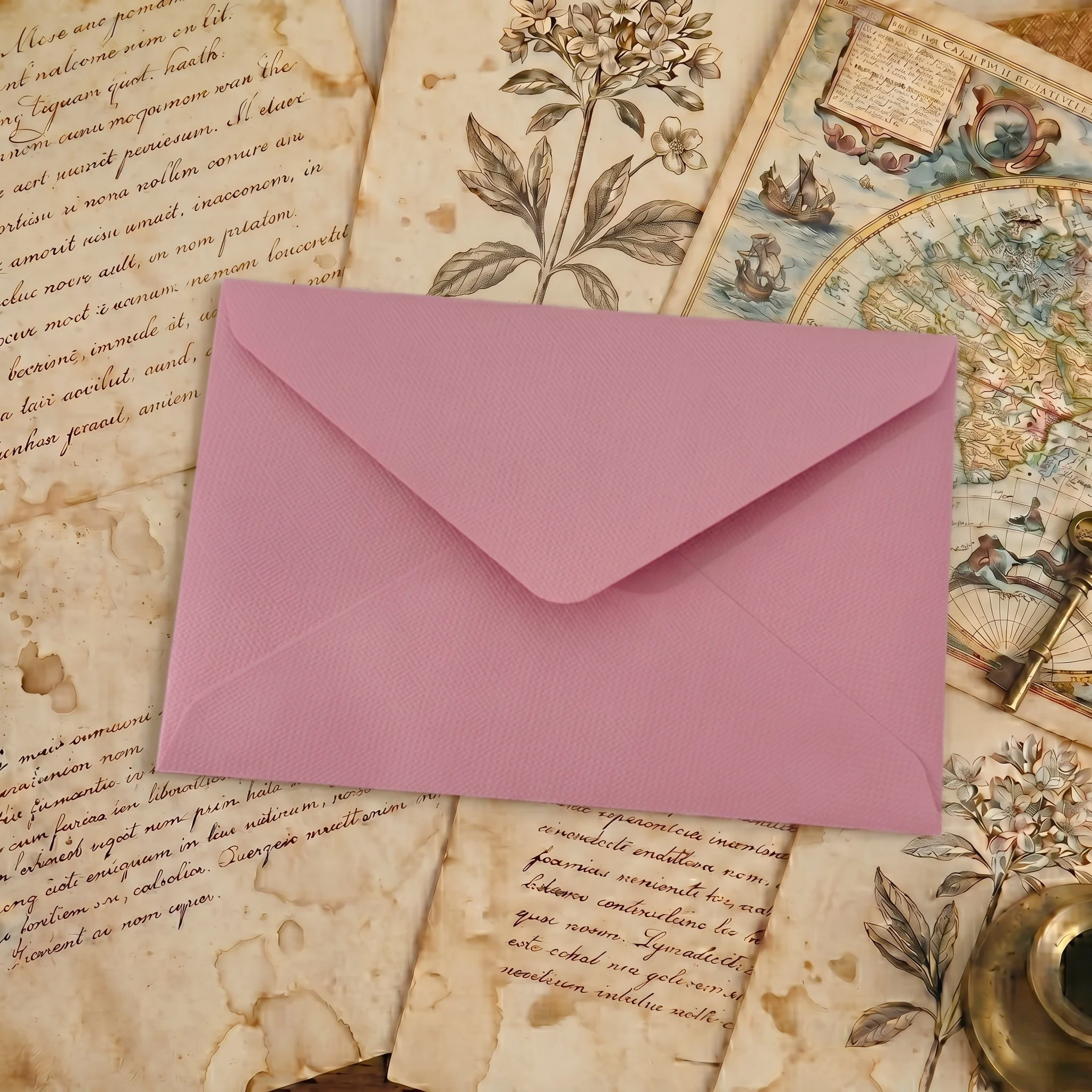 10-delige linnen getextureerde enveloppenset - Retro westers linnenpapier voor brieven/uitnodigingen Retro briefpapierset