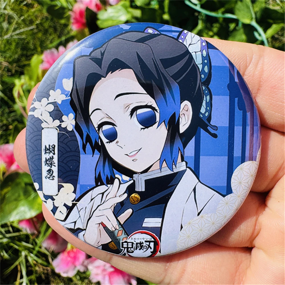 58mm Anime Agatsuma Zenitsu Hashibira Inosuke Kamado Tanjirou Kokushibo Cosplay COSTUME Badge Pin SPTE Tinplate Brooch﻿ Prop