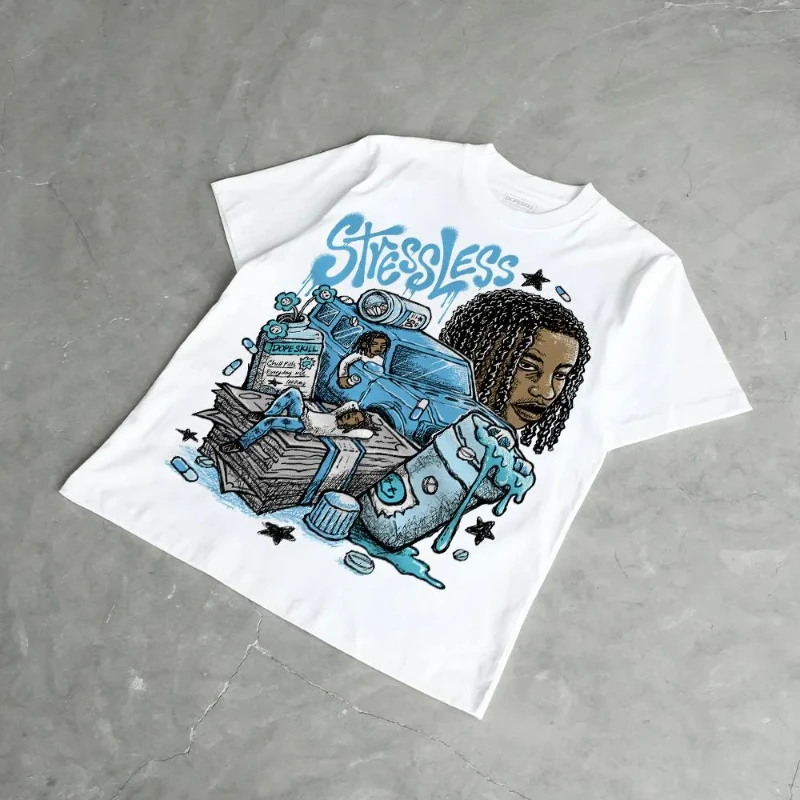 تي شيرت بنمط ملابس الشارع، أسطورة زرقاء 11s للرجال أزياء الشارع الهيب هوب روك بأكمام قصيرة للنساء من القطن برقبة دائرية