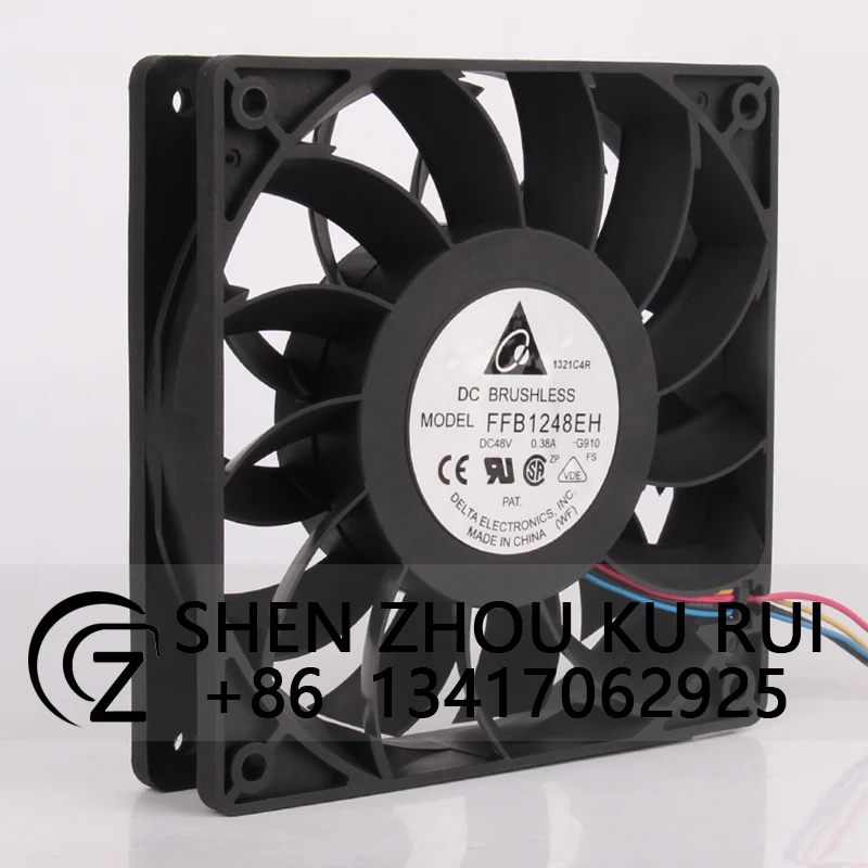 FFB1248EH Case Fan Dual Ball Bearing for DELTA 120*120*38MM 12CM 48V 0.38A Violent High Airflow Inverter Cooling Fan