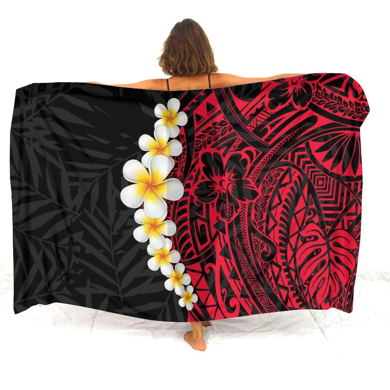 2024 New Fashion Sarong Custom Polynesian Art Tribe Designed Outerwear Beach Ladies Shawl Soft And Comfortable Sarong