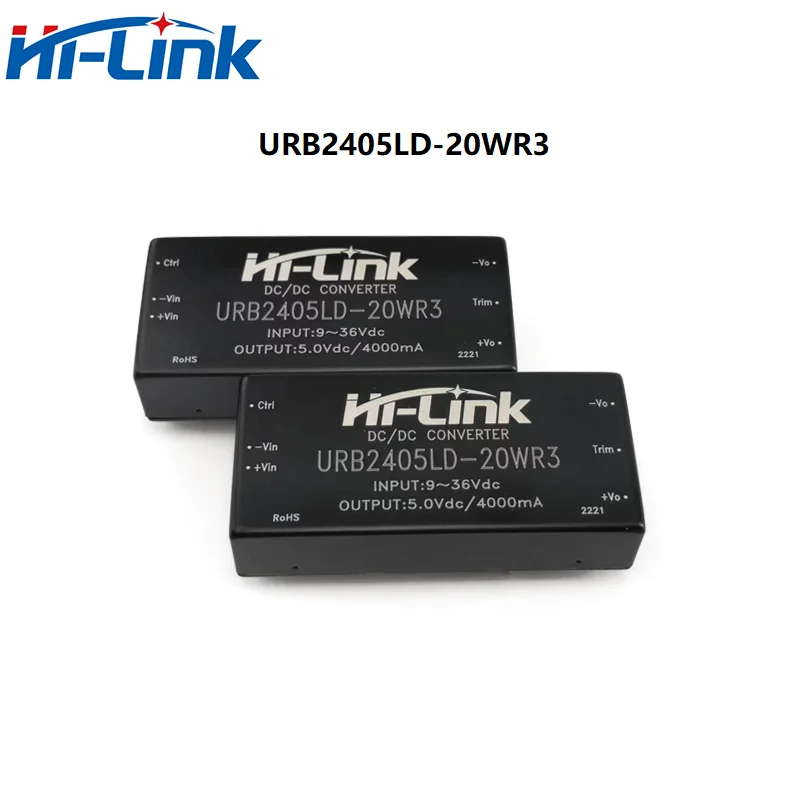 Hi-Link New 20W 24V To 3.3V/5V/9V/12V/15V/24V DC DC Converter 91% Efficiency Power Supply Module Smart Home URB2405LD-20WR3