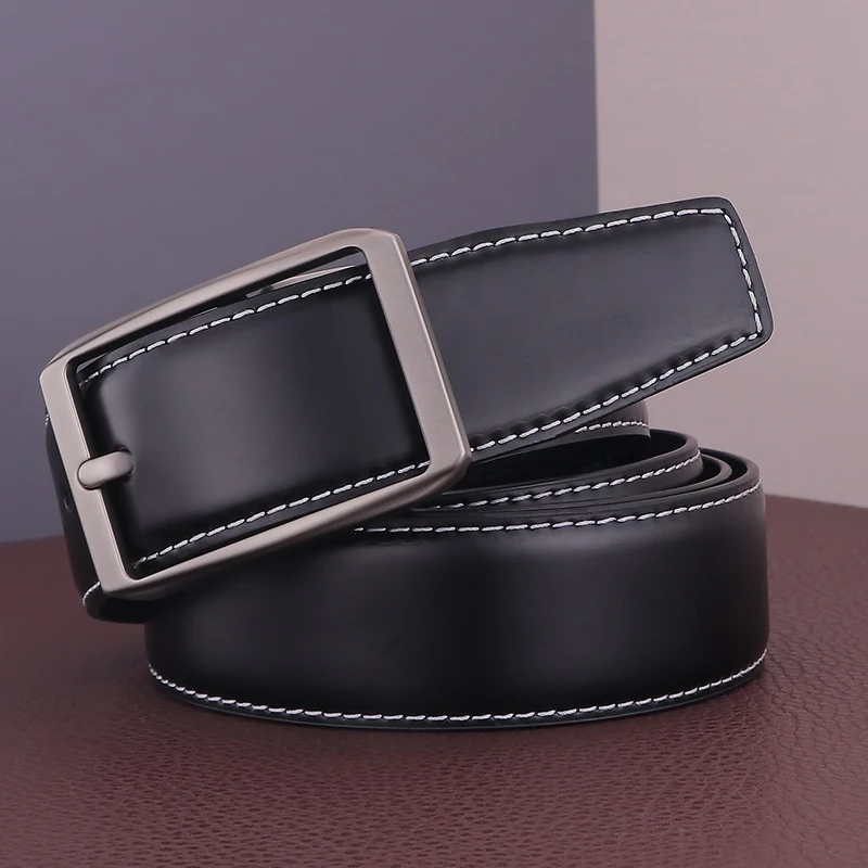 

Designer pin belts men high quality full leather famous fashion corset brand black young men jeans cintos masculinos