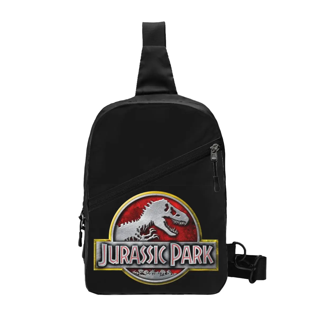 Dinosaur Jurassic Park Chest Bag Men Sling Crossbody Backpack Chest Bag Travel Hiking Daypack Shoulder Bag