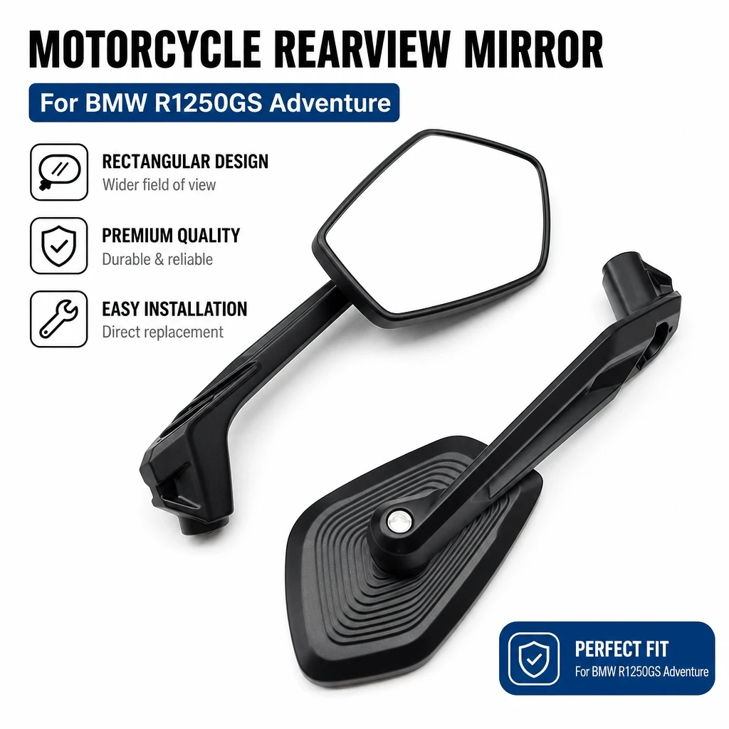 Motorcycle Rearview Mirrors Modified Side Mirror Fit BMW R1250ADV Water Bird 2013+ Wide Vision Aluminum Rear View Mirror Accesso