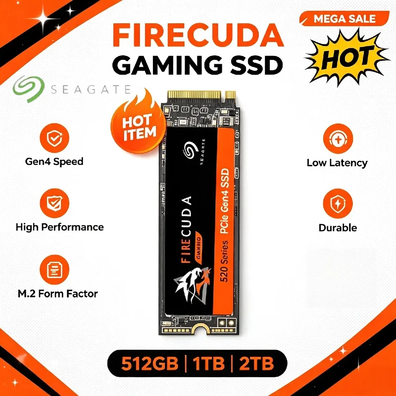 For Seagate SSD 1TB 2TB 4TB 500GB NVMe PCIe Gen M.2 Internal Solid State Drive for Desktop Laptop Pro Max Speed