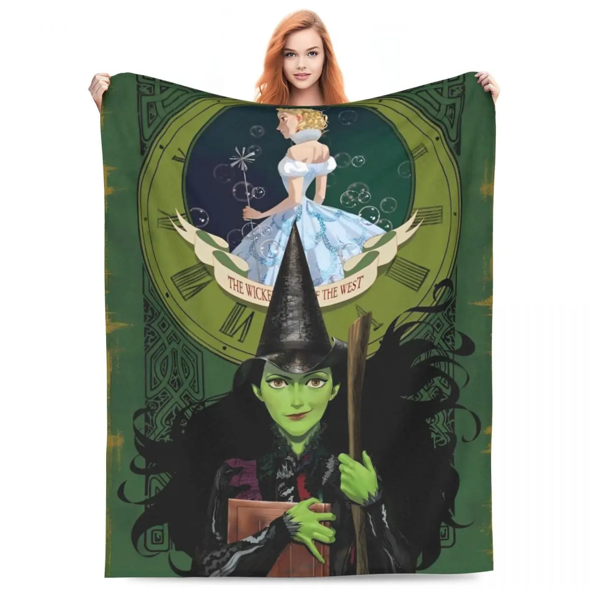 Super Soft Blanket Camping Wicked Elphaba Glinda Tonal Throws Flannel Bedspread For Home Decor Comfortable Sofa Bed Cover