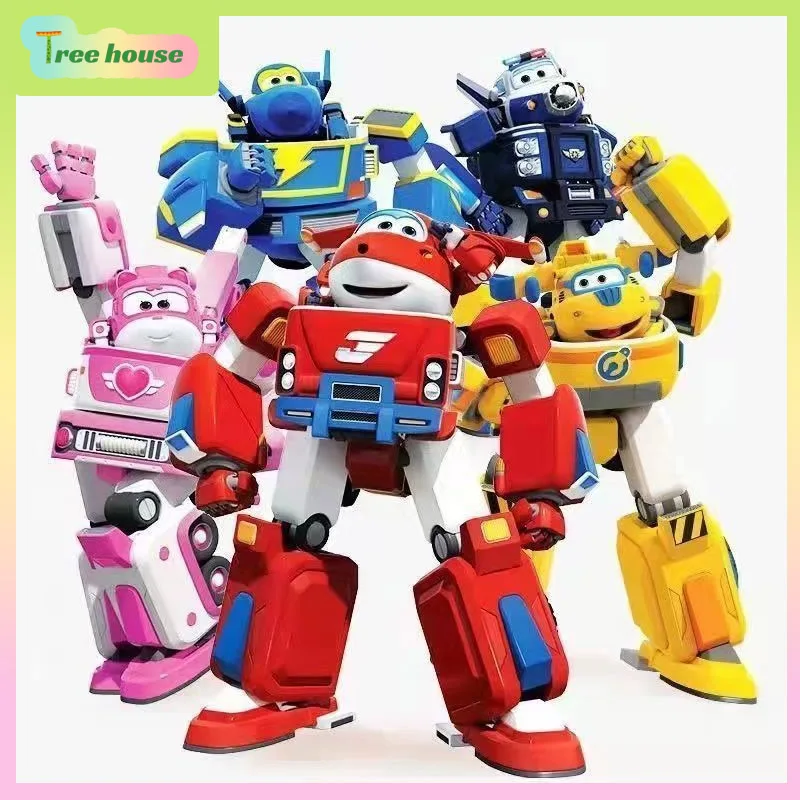 New Super Wings Robort Large Scale Jett Dizzy Children's Cartoon Toy Desktop Model Pendant Favorite of Boys Christmas Gift