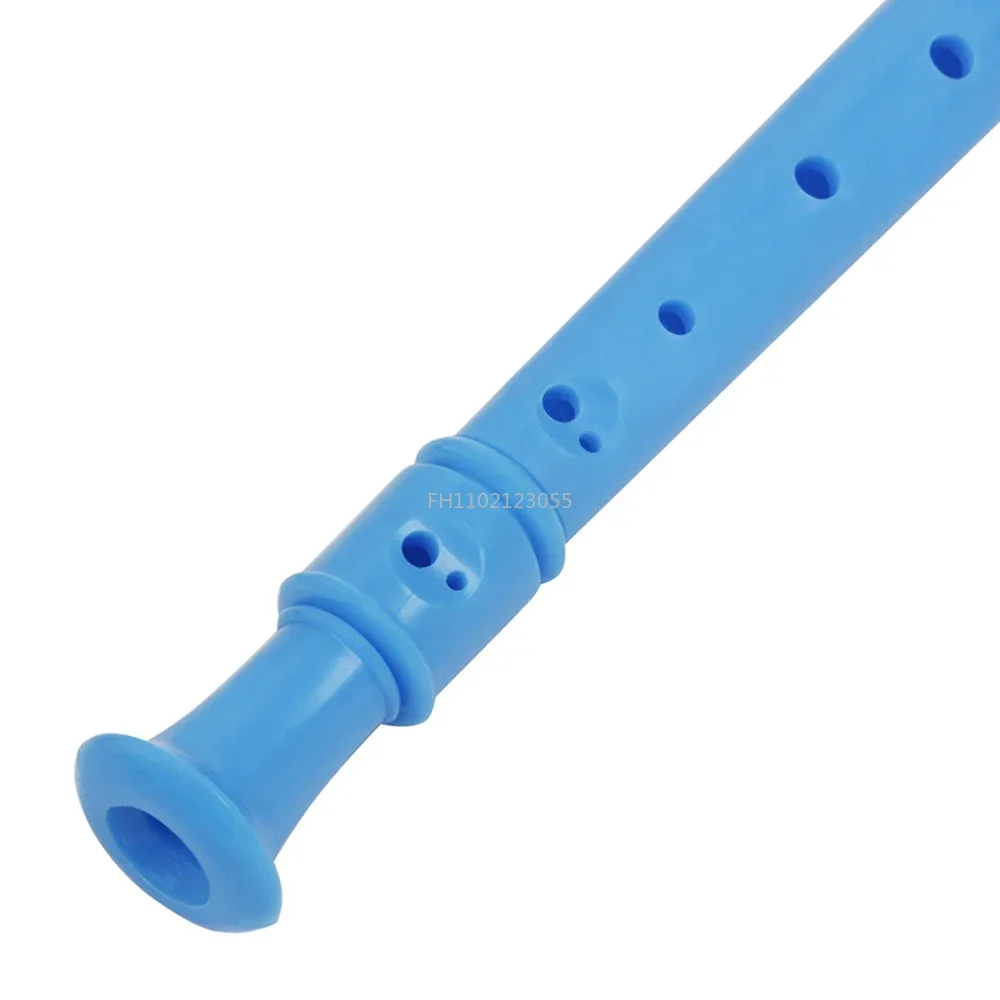 8 Holes Plastic Recorder Long Flute Musical Woodwind Instrument Colorful Clarinet with Cleaning Stick for Children Beginner Gift