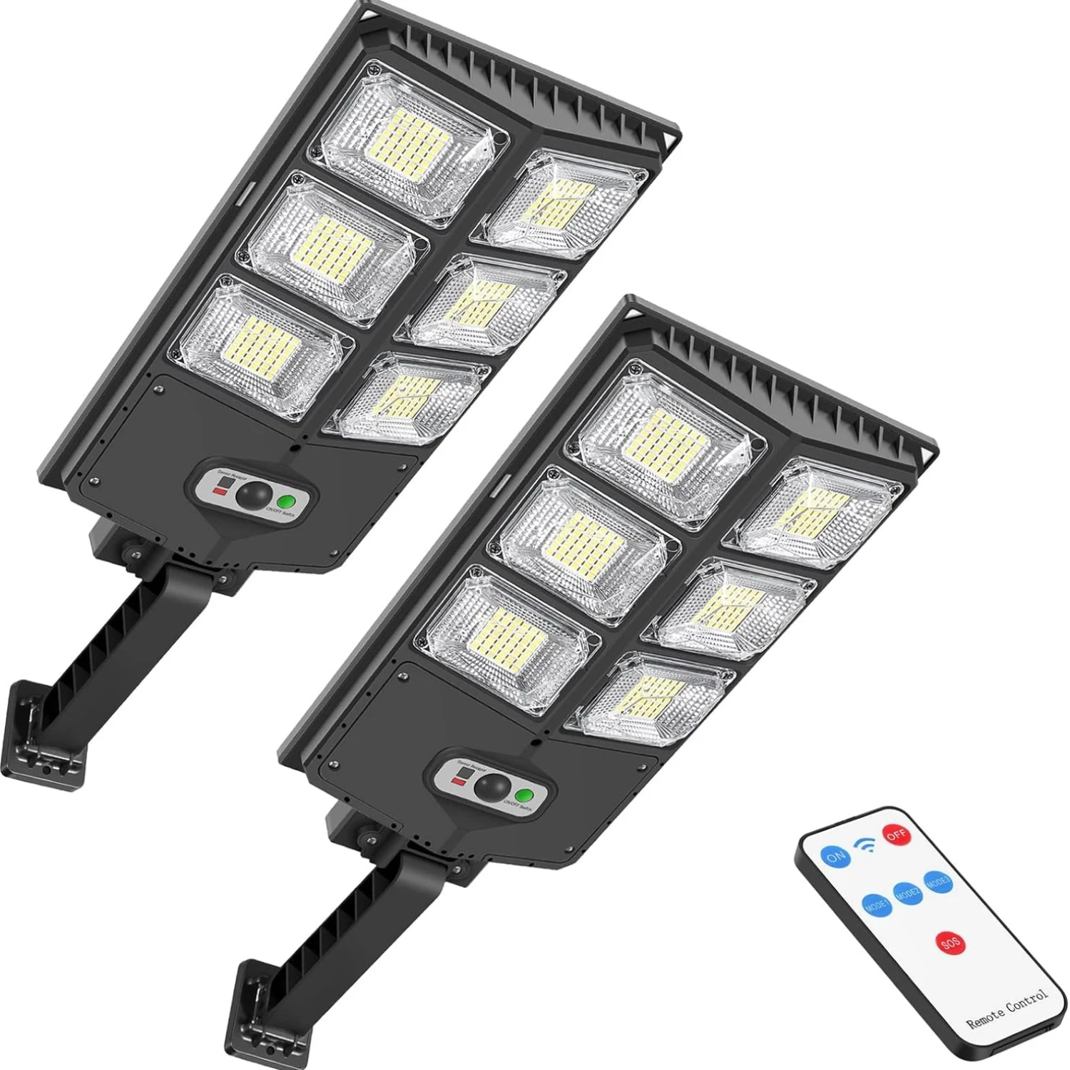 Outdoor Solar Street Light 504/336/240 LEDs High Power with Sensor Remote Control Wall Flood Light for Yard Garage Garden