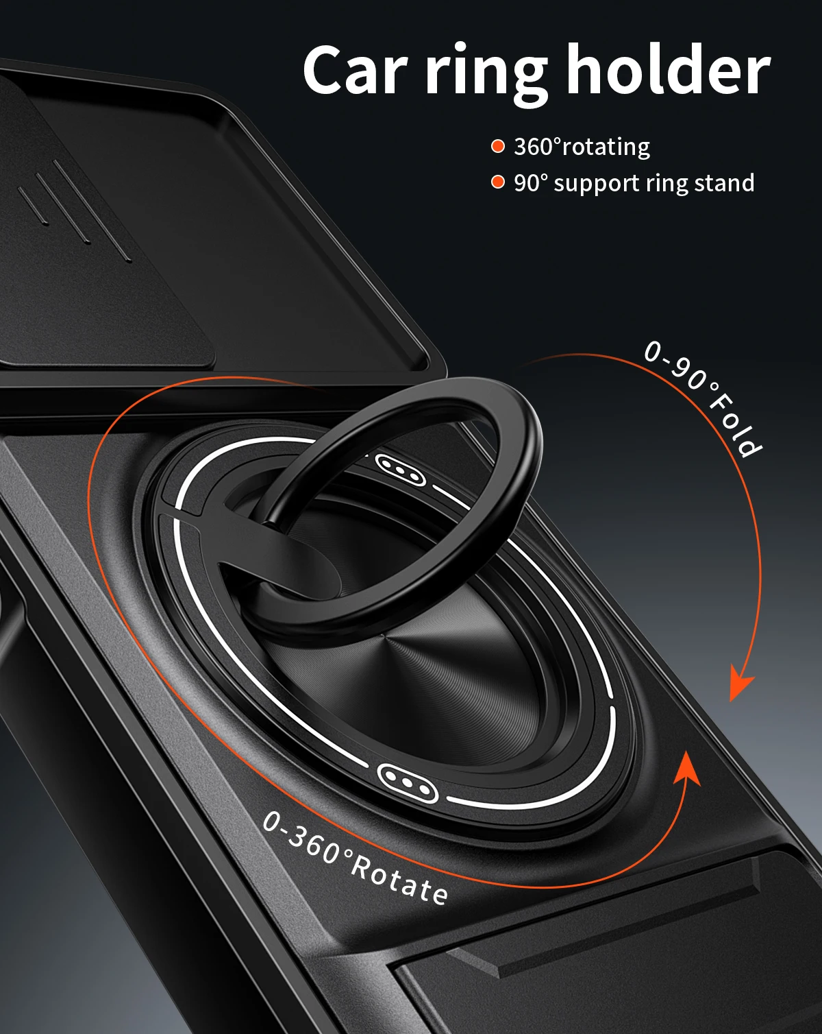 Hülle für Honor X6D 5G Hülle mit gepanzertem Hartschalengehäuse 360 ° Drehbarer magnetischer Ringhalter Handyhülle Schutzhülle – Detail 4