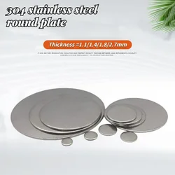 304 Stainless Steel Round Sheet Circular Plate Disc Round Spacer Disk Sheet Dia 8mm-80mm Thickness =1.1/1.4/1.8/2.7mm