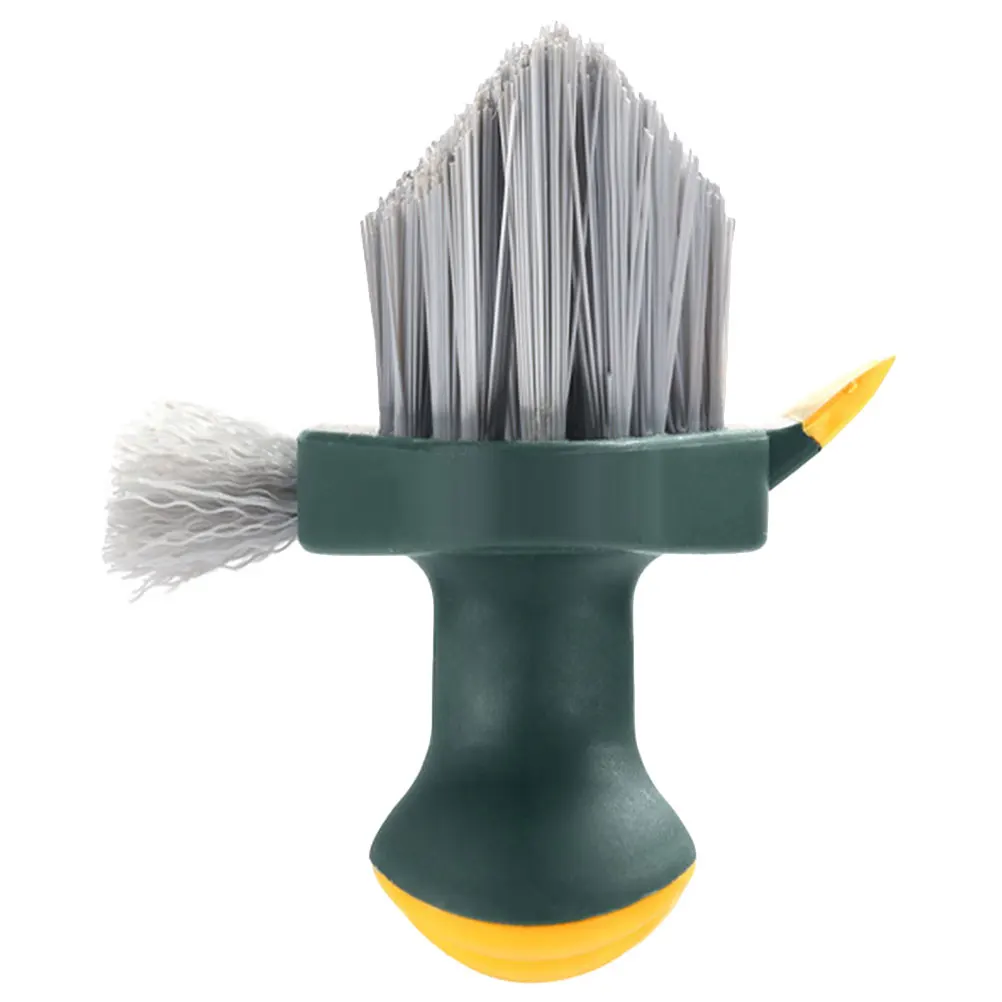 

Multifunctional Cleaning Brush Dark Green Polypropylene Heavy Duty Scrubber Gap Crevice Tool Bathroom H held Groove Grout