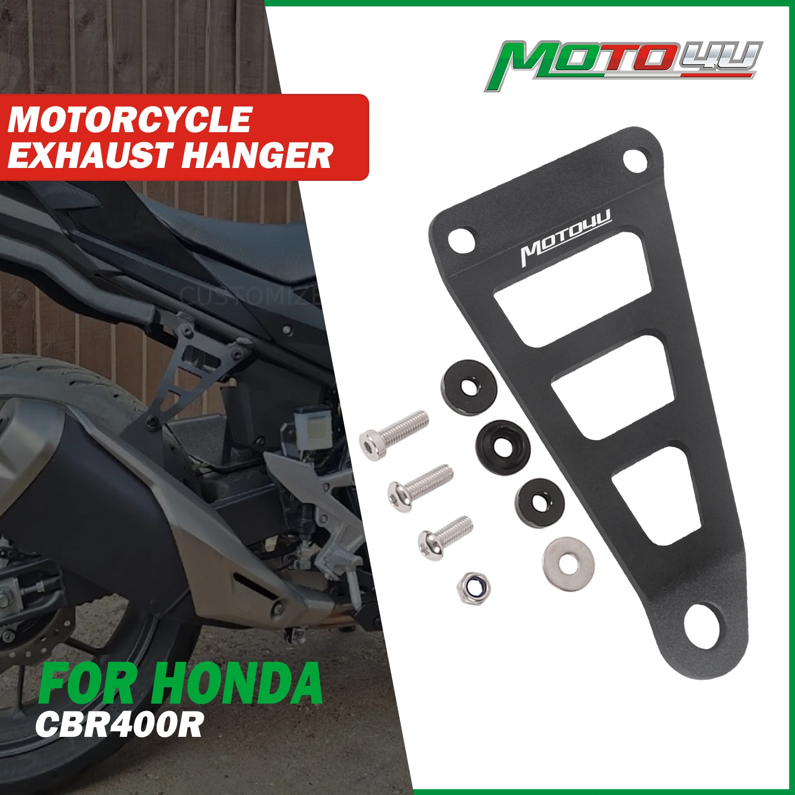 

For Honda CBR400R CBR 400R 2016-2022 Aluminum Muffler Bracket Kit Black Motorcycle Accessories Exhaust Hanger