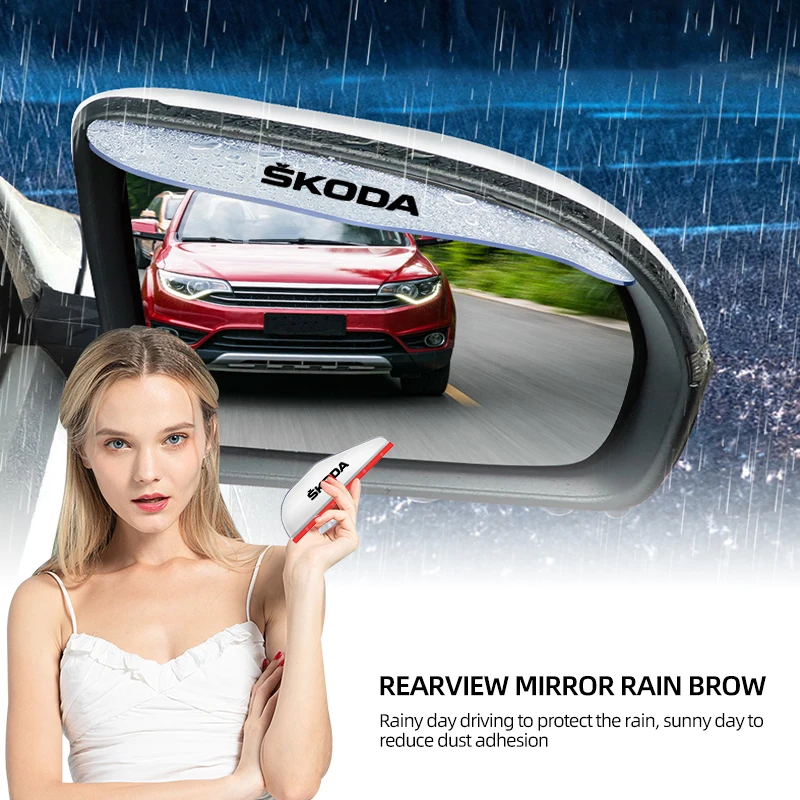 2 Stück Auto-Rückspiegel Regenschutz Sonnenblende für Skoda Octavia MK2 MK 2 3 A5 A7 A8 Fabia Karoq Superb Scala