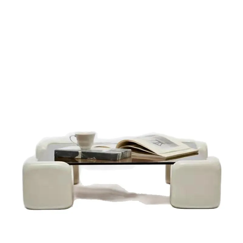 

Sugar cube coffee table, cream windshield tea table, modern simple small apartment, home designer, living room wabi-sabi wind