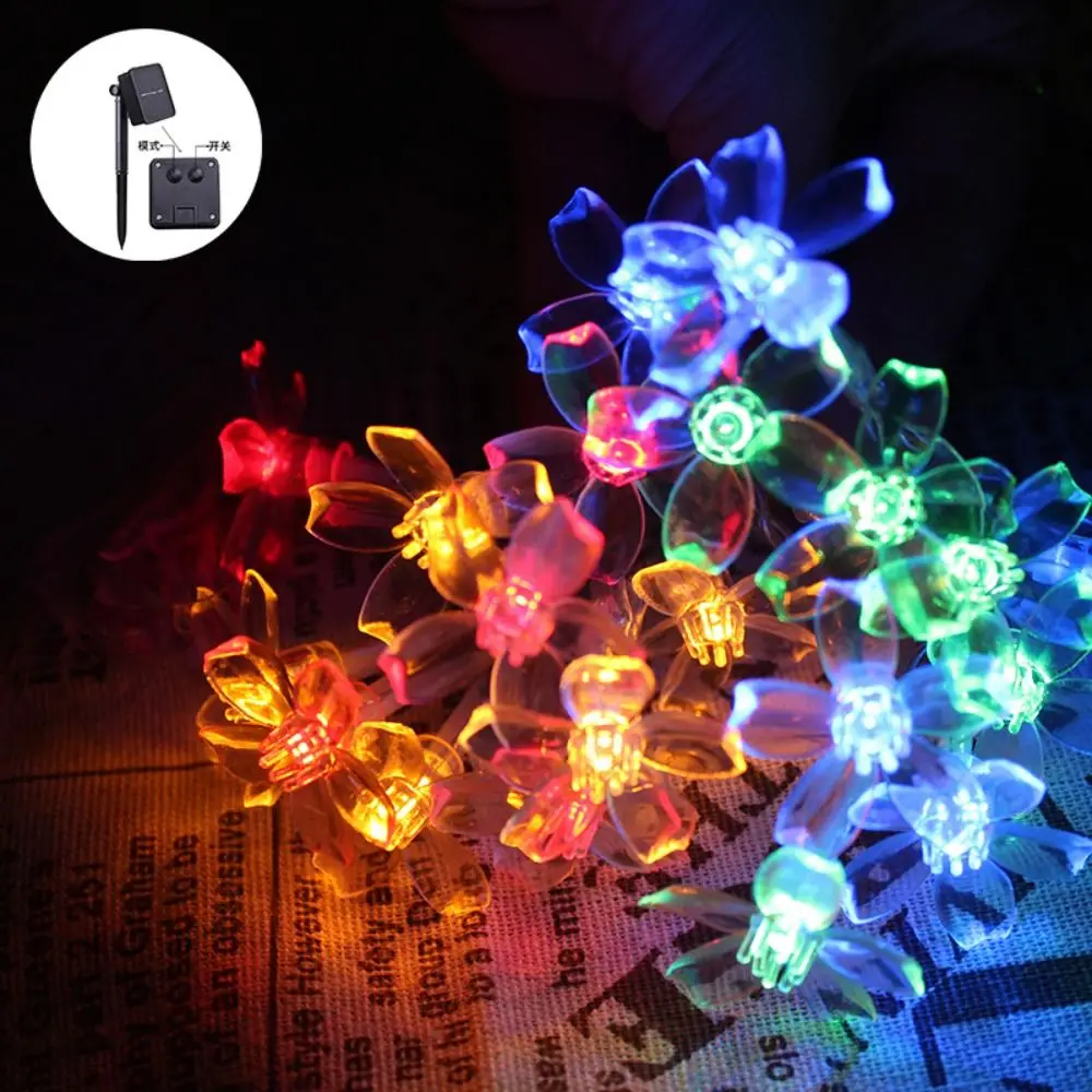 

New Waterproof Solar Garden Lights Cherry Blossom Multicolor LED Outdoor Fairy Lights Flowers String Light for Outside