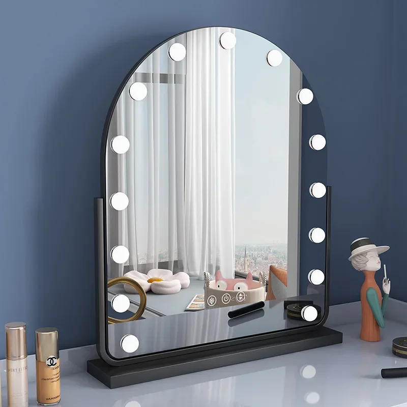 Lighted Vanity Mirror with Dimmable LED Lights Home Full Length Mirror Arched Mirror Makeup Cosmetic Mirrors with Lights White