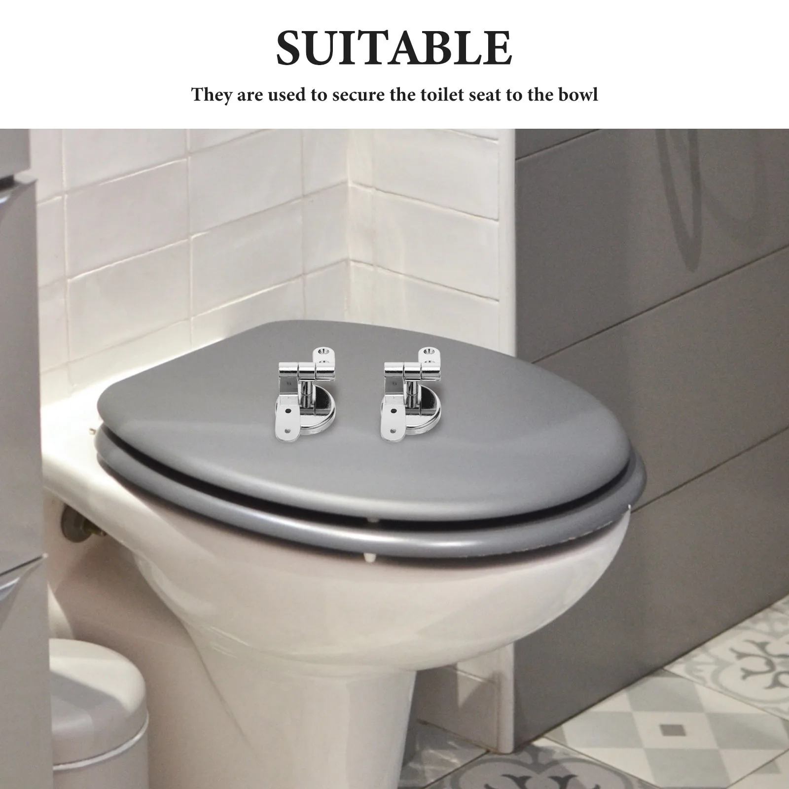 مجموعة واحدة من غطاء المرحاض من مادة ممتازة، مفصلات مضادة للتآكل ومقاومة للتآكل، مناسبة لجميع أنماط مفصل مقعد المرحاض