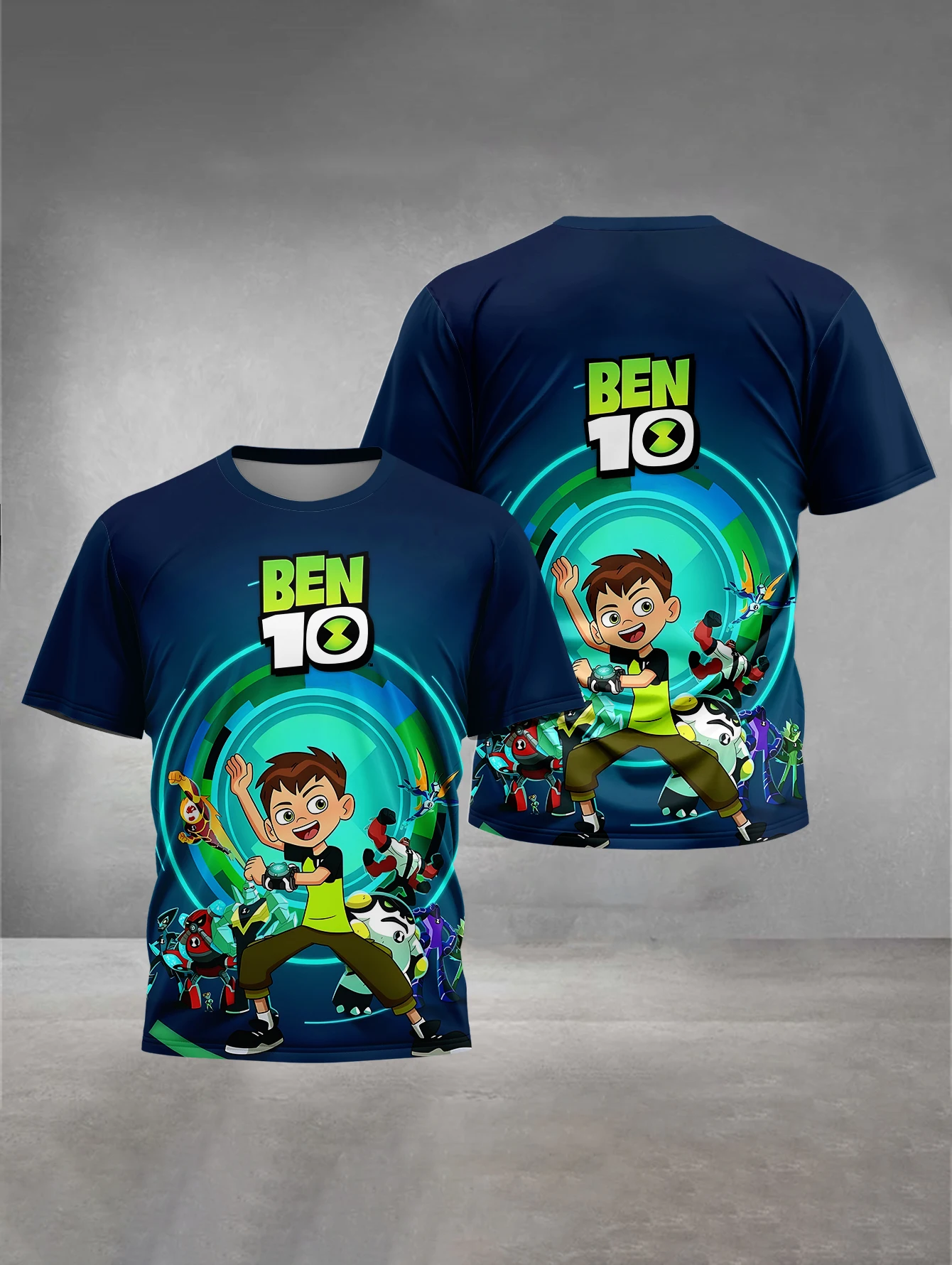 Men's Summer New 3D Printing Anime Ben 10 Short sleeve T-shirt Women's Street Leisure Sports Fashion Man Top