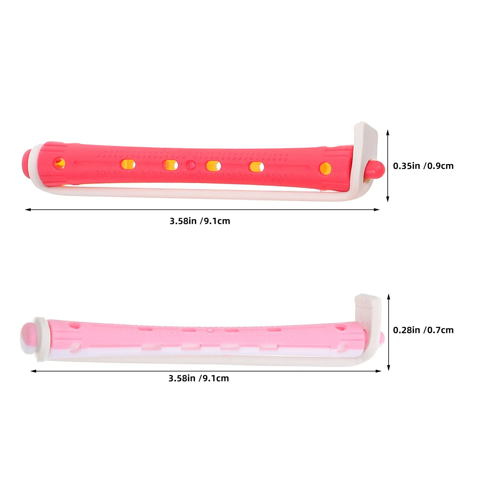 24Pcs Hair Curlers Plastic Perm Rods Cold Perm No Heat Curling Rollers Dual-Color Hairdressing Rods for Women Girls Short Long
