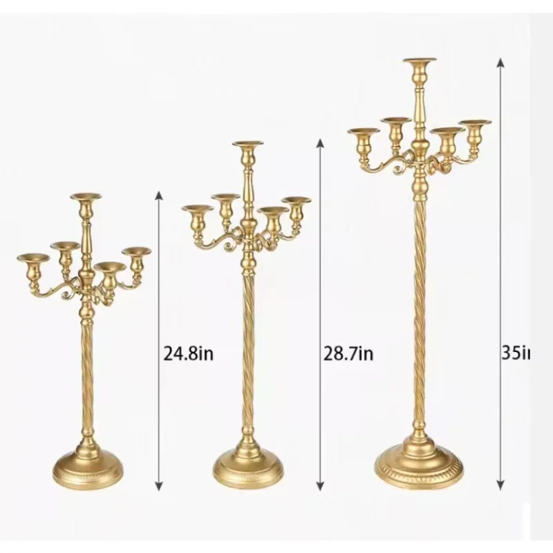 Modern Classic Home Decor Table Centerpiece Gold/Silver/White Spiral 5-Arm High Candelabra Candle Holder