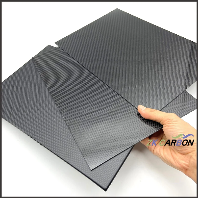 1Pcs 3K High Hardness Carbon Fiber Sheet 250x200mm 100% Pure Carbon Panel Anti-UV 0.5mm-5mm Thick Carbon Fiber Model Material