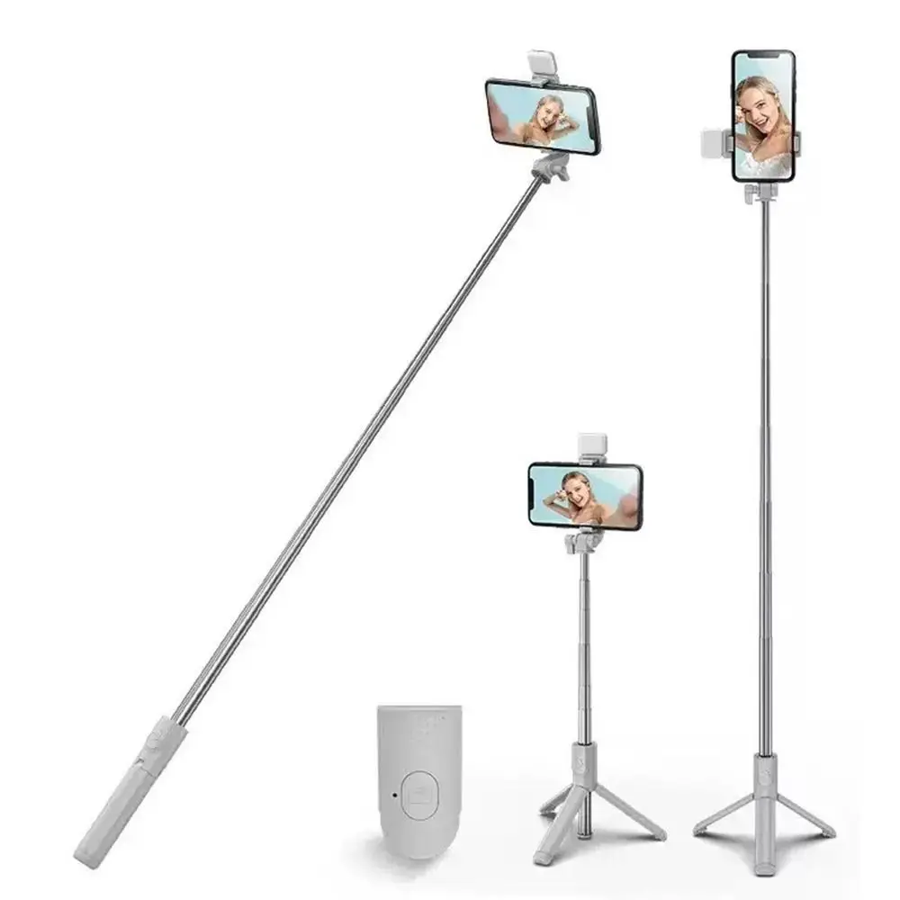

0.7/1/1.7m Mobile Phone Selfie Stick with Fill Light Handheld Bluetooth Cell Phone Tripod Stand Extended length Phone Holder