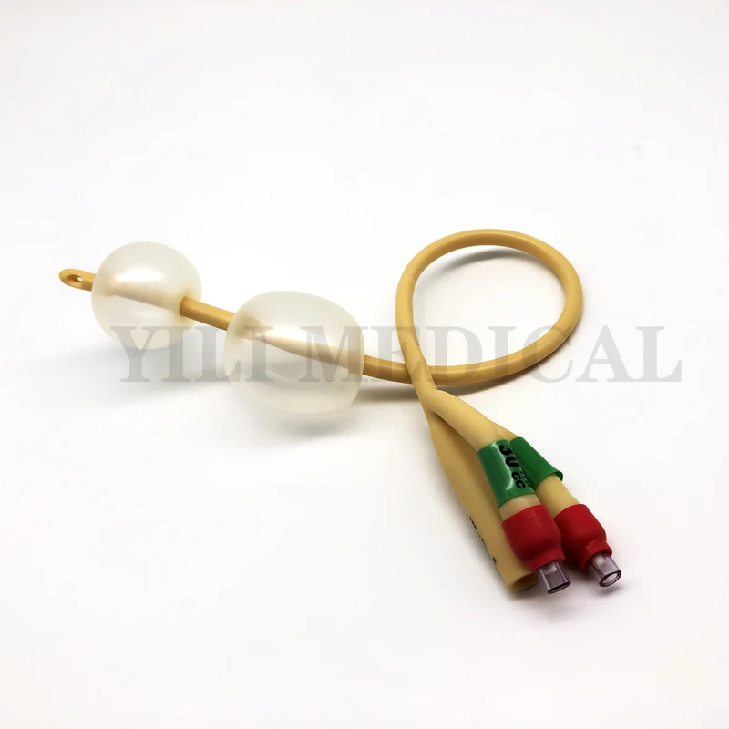 MTS 3 Way Double Balloon Latex Foley Catheter Silicone Coated Sterilized Male Sex Urinary Catheter