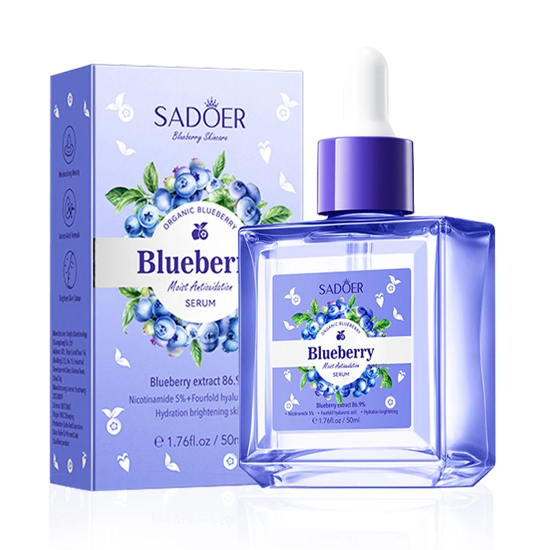 SADOER Blueberry Hyaluronic Acid Face Serum Facial Essence Moisturizing Firming Nourishing Facial Serum For Face Skin Care