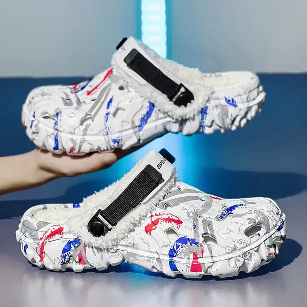 2026 Winter New Men's Slippers Thick Sole Outdoor Beach Shoes Comfortable Men Garden Clogs Shoes Men Women Big Size Sandals - view 5